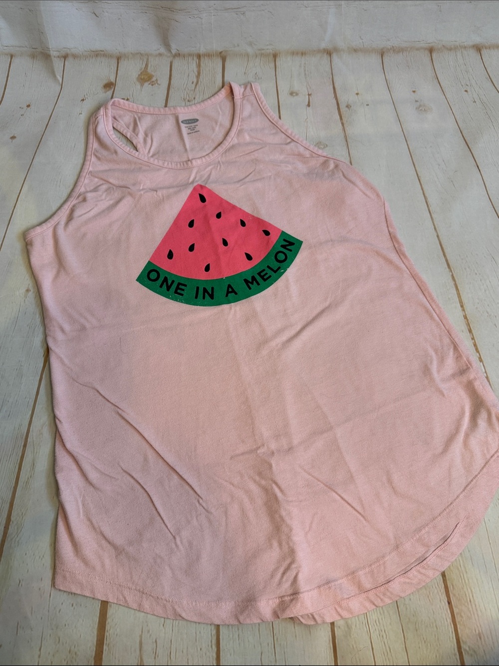 Old Navy One in a Melon Pink Watermelon Swing Tank Top Girls Plus